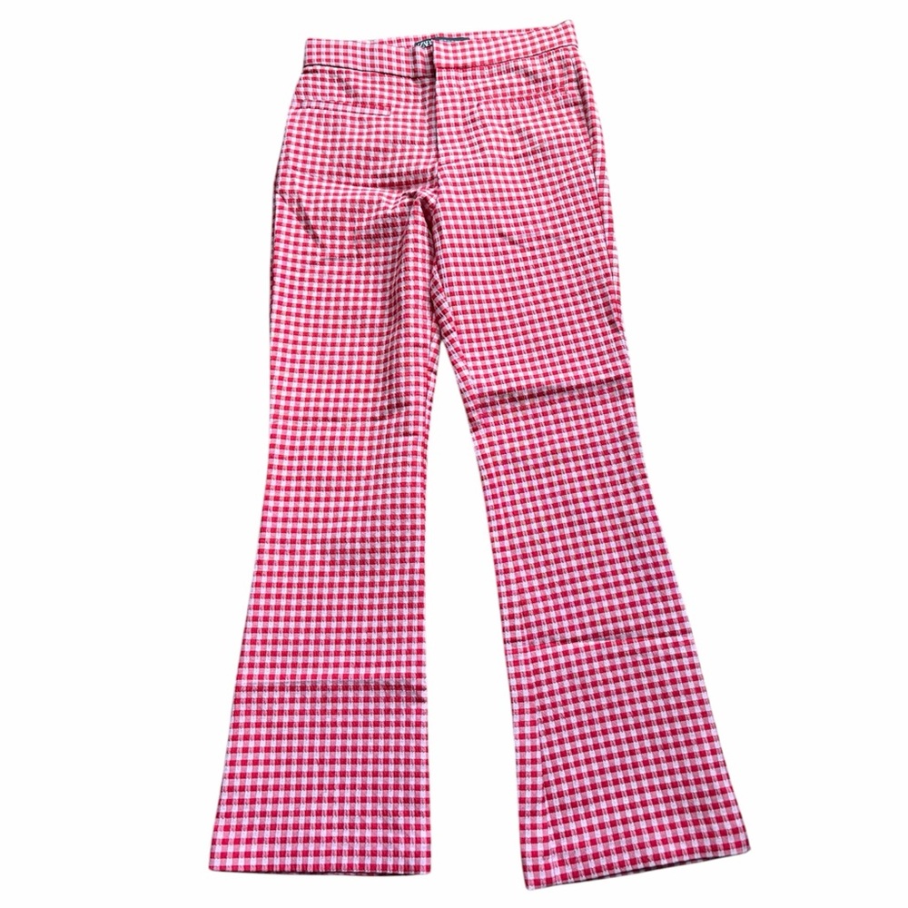 Zara Red and Pink Gingham Pants